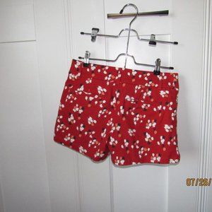 Red printed loft shorts